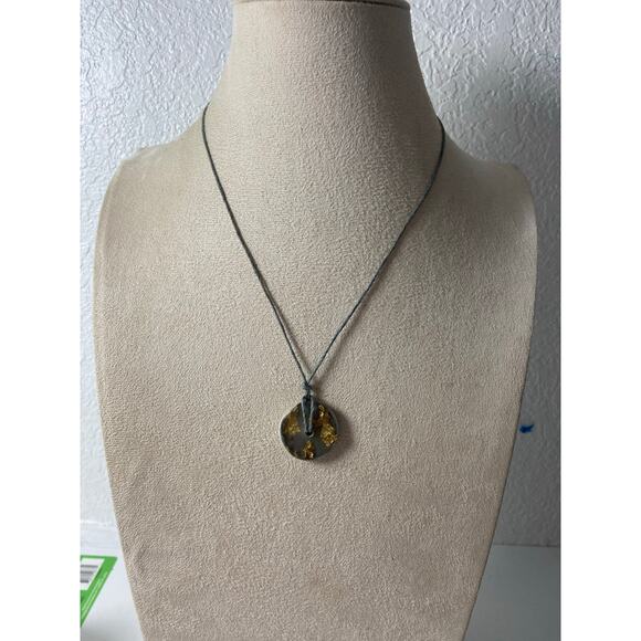 Handmade Ceramic & Resin Disc Necklace - Boho Chic - Picture 1 of 3